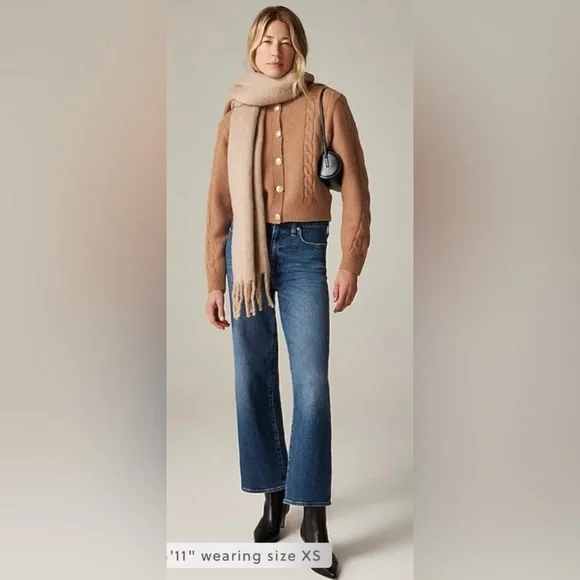 J.Crew Cable-knit cardigan sweater in burgundy - Picture 2 of 11